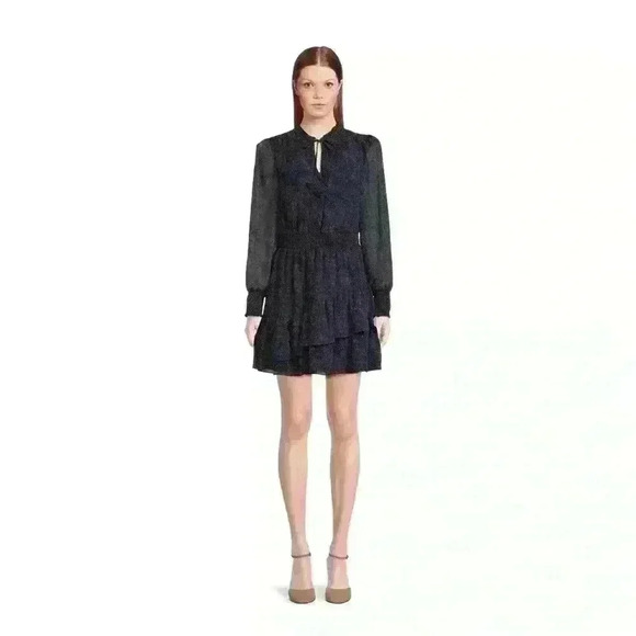 BCBG Paris Collared V-Neck Smocked Tiered Dress, Size XXL NWT - Picture 1 of 15